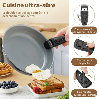 Ensemble de 7 pièces de casseroles et poêles en céramique
