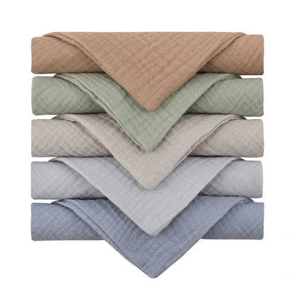 Lot de 5 serviettes carrées en coton pour bébé