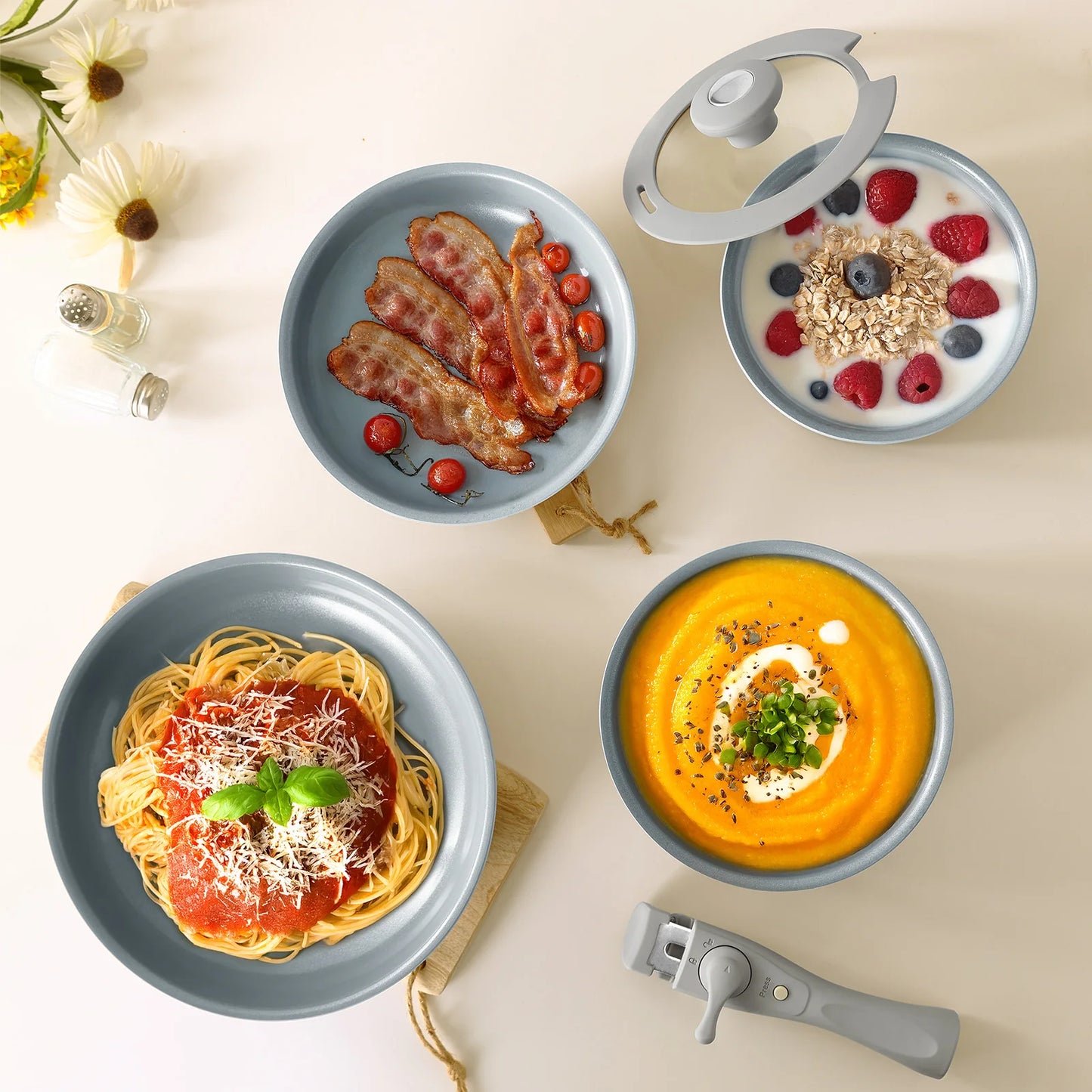 Ensemble de casseroles et poêles en céramique antiadhésives