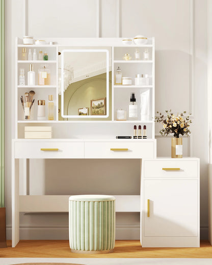 Coiffeuse de chambre avec grand miroir