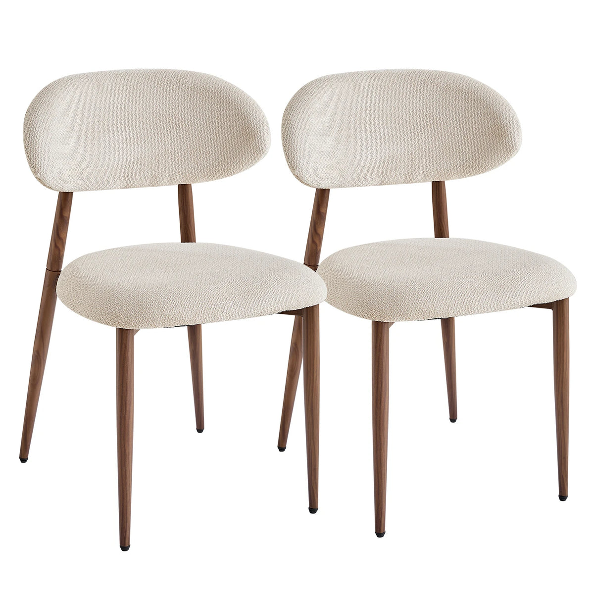 Chaises de salle à manger en lin style Mid-Century