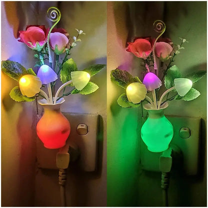 Veilleuse LED en forme de rose