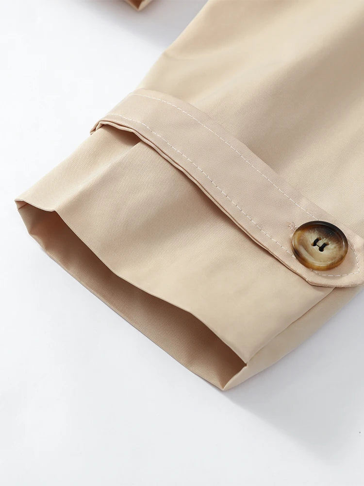 Manteau trench à double boutonnage à col montant
