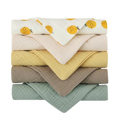 Lot de 5 serviettes carrées en coton pour bébé