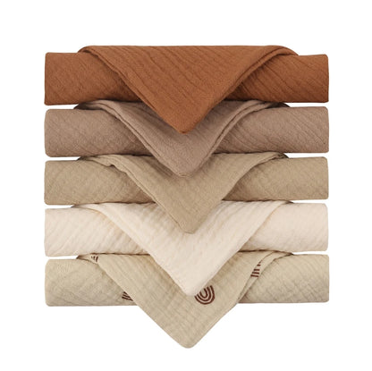 Lot de 5 serviettes carrées en coton pour bébé