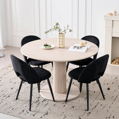 Chaises de salle à manger en velours hollandais