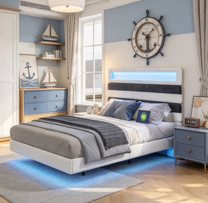 Lit 160x200 cm avec ports USB et Type-C