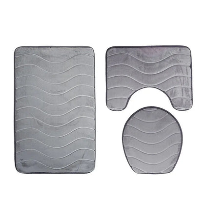 Lot de 3 Tapis de Bain Doux et Antidérapants