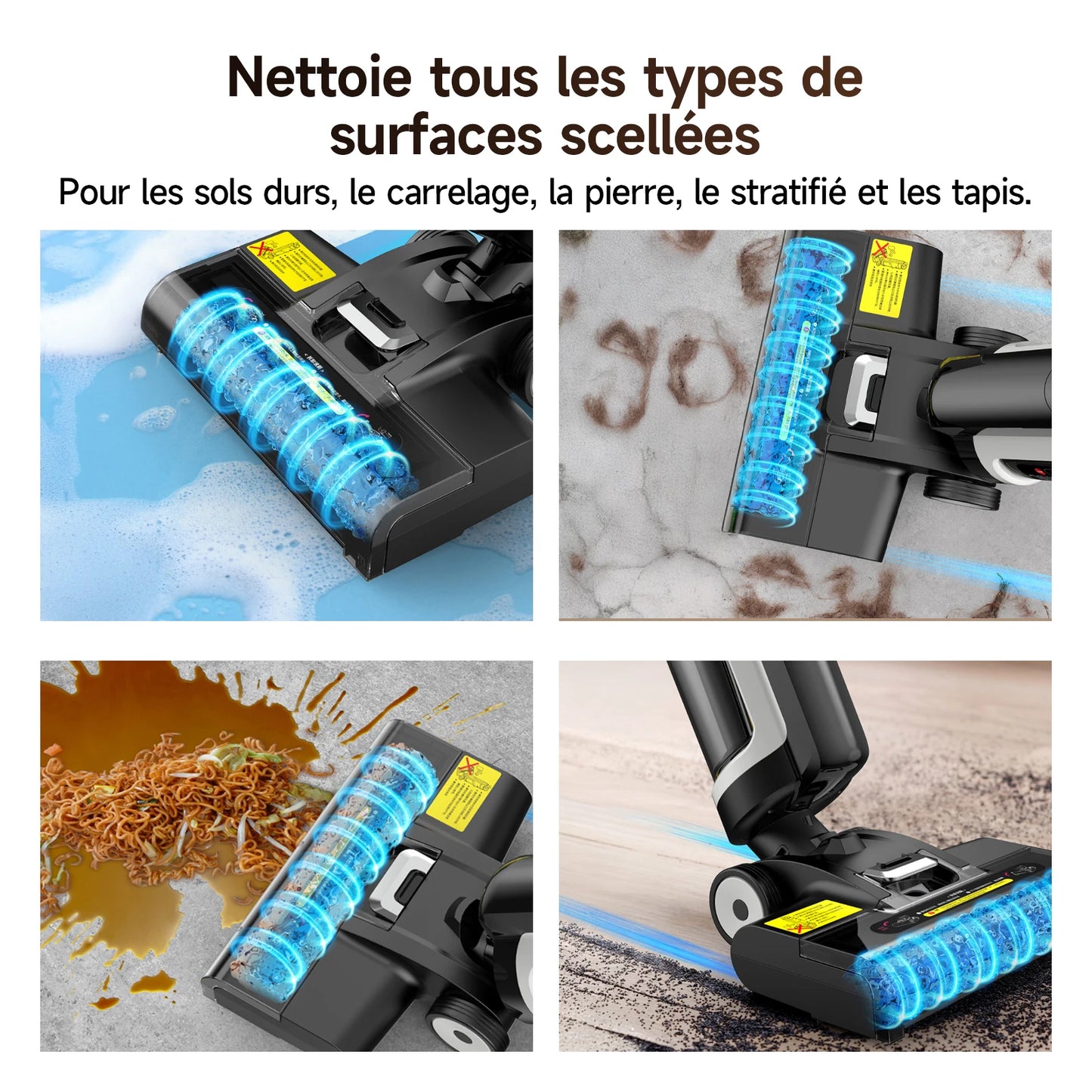 Aspirateur eau et poussière sans fil multi-surfaces