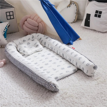 Lit nid pour bébé avec oreiller 85x50cm