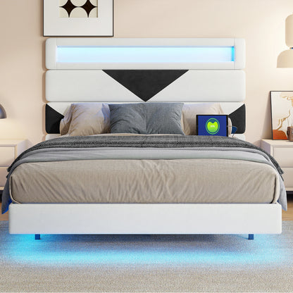Lit 160x200 cm avec ports USB et Type-C