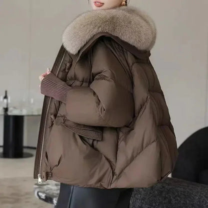 Parka à col en fourrure