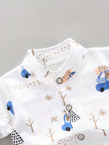 Ensemble short à manches courtes et col montant pour bébé