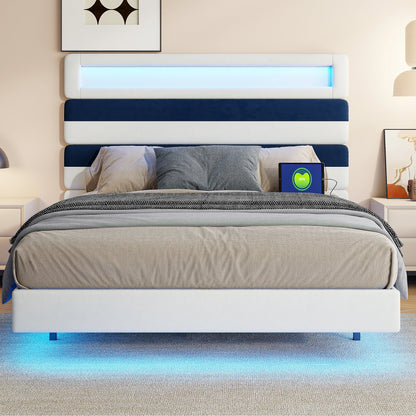 Lit 160x200 cm avec ports USB et Type-C