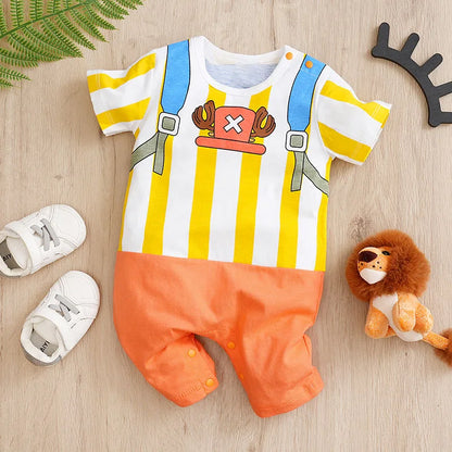 Combinaison d’été à manches courtes en coton pour bébé (motif manga)