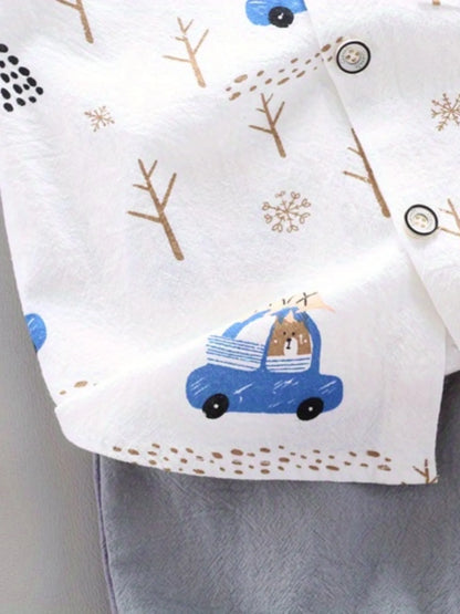 Ensemble short à manches courtes et col montant pour bébé