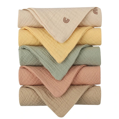 Lot de 5 serviettes carrées en coton pour bébé