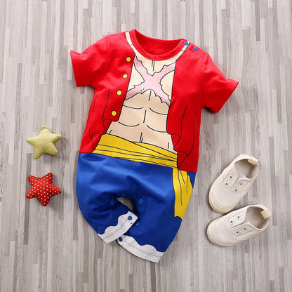Combinaison d’été à manches courtes en coton pour bébé (motif manga)