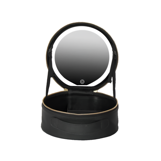 Trousse de maquillage de voyage avec miroir LED