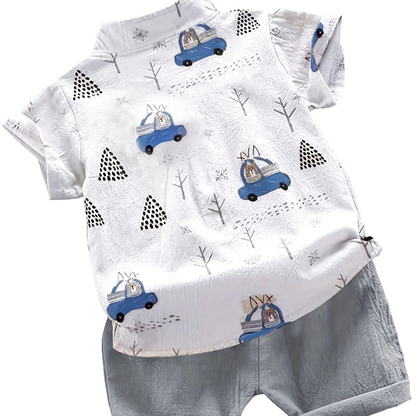 Ensemble short à manches courtes et col montant pour bébé