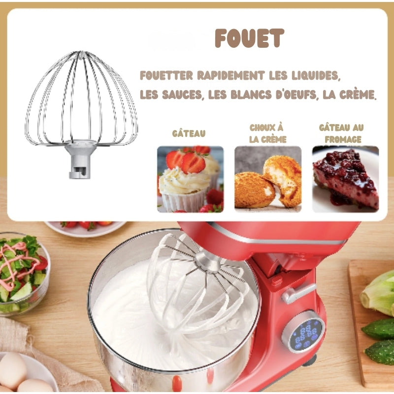 Robot pâtissier 1200 W 11 vitesses avec écran OLED numérique