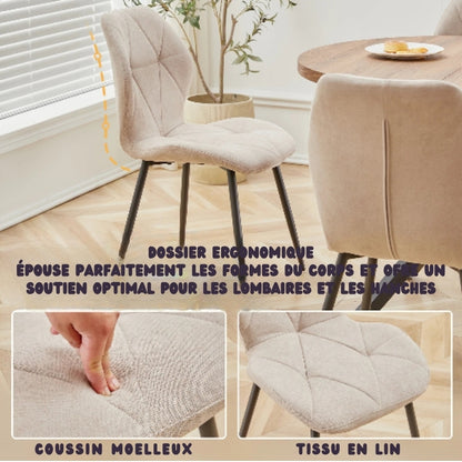 Ensemble de chaises en tissu de lin