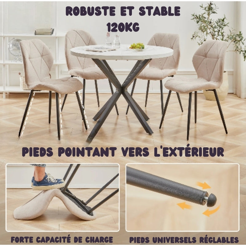 Ensemble de chaises en tissu de lin