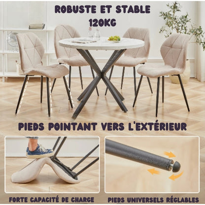 Ensemble de chaises en tissu de lin