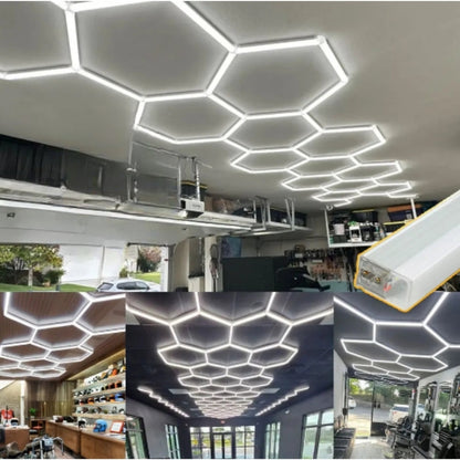 Lampes LED hexagonales en nid d'abeille 6500K
