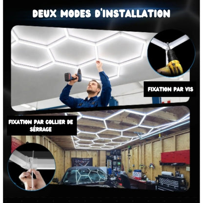 Lampes LED hexagonales en nid d'abeille 6500K