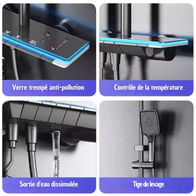Ensemble de douche avec affichage numérique