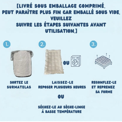 Surmatelas hypoallergénique et respirant